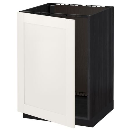Напольный шкаф для раковины МЕТОД, черный, Сэведаль белый (60x60 см)