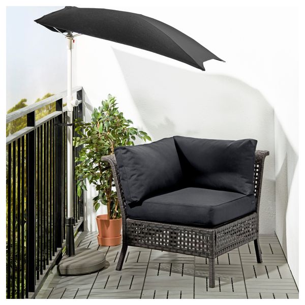 Садовое угловое кресло КУНГСХОЛЬМЕН / КУНГСЭ, черно-коричневый - фото 2