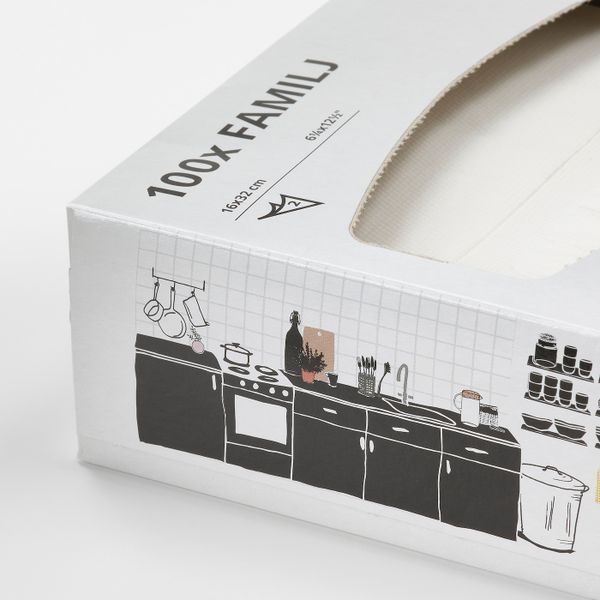 Салфетка бумажная, белый 16x32 см IKEA FAMILJ ФАМИЛИ 404.003.84 - фото 11