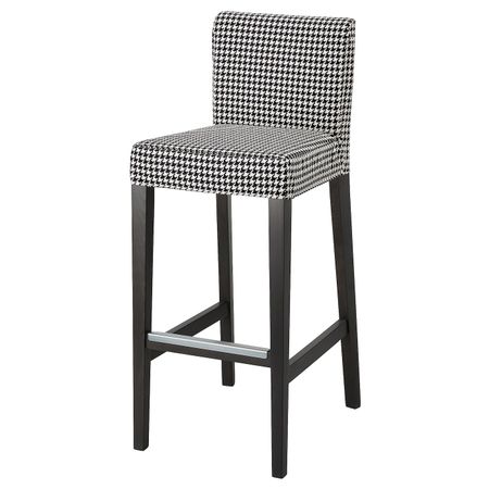 Стул барный, темно-коричневый/Виббербу черный-бежевый 74 см IKEA HENRIKSDAL ХЕНРИКСДАЛЬ 693.372.07