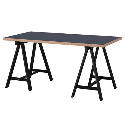 Стол, синий, черный 150x75 см IKEA ЛИННМОН / ОДВАЛЬД 092.796.01