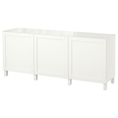 Комбинация для хранения с дверцами БЕСТО, Ханвикен белый (180x40x74 см)