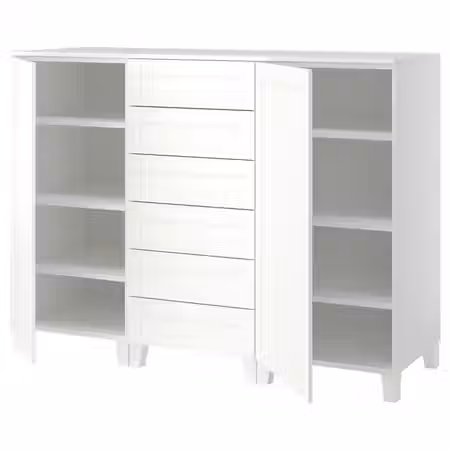 PLATSA Шкаф с дверцами и ящиками - белый/САННИДАЛЬ белый 180x57x133 см