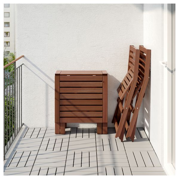 Стол + 2 складных стула для сада ЭПЛАРО, коричневая морилка, Нэстон зеленый - фото 4