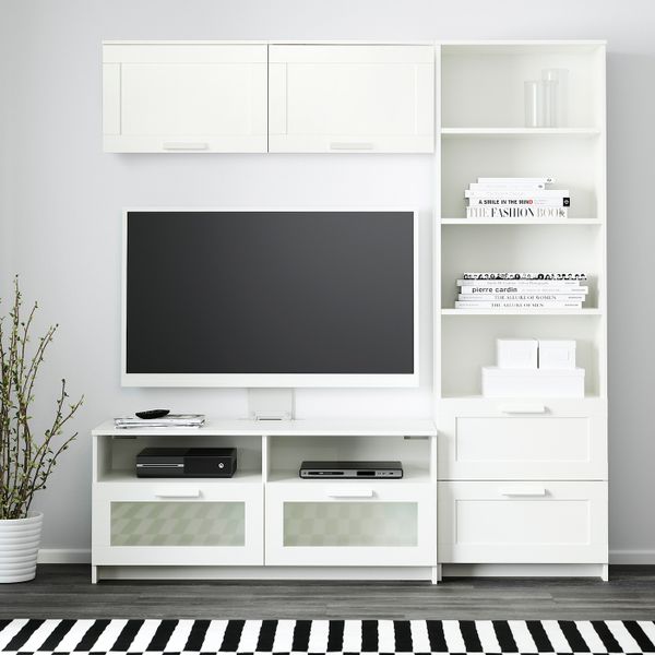 Шкаф для ТВ, комбинация, белый 180x41x190 см IKEA BRIMNES БРИМНЭС 193.966.47 - фото 2