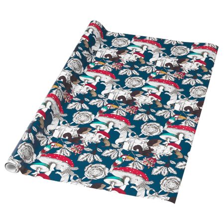 Рулон оберточной бумаги ВИНТЕР 2018, с рисунком, синий/белый (4x0.7 м)
