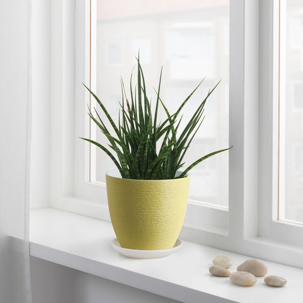 Горшок цветочный, желтый 19 см IKEA SKAKIG СКАКИГ 704.849.28 - фото 2