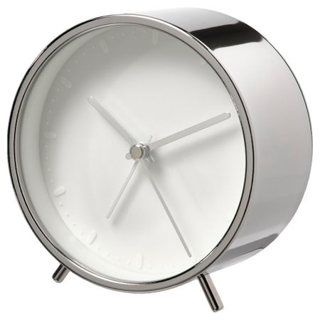 Будильник, низковольтный, серебристый, 11 см IKEA MALLHOPPA МАЛЛХОППА 905.423.38