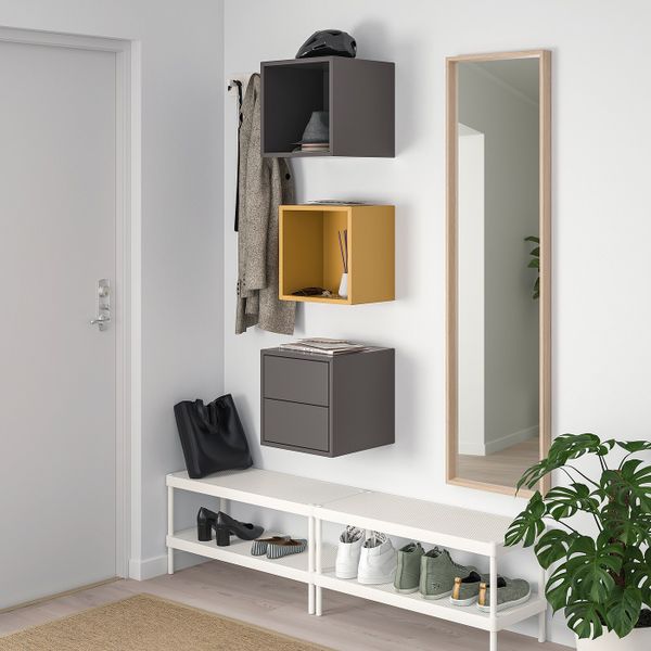 Комбинация для хранения, золотисто-коричневый/темно-серый 105x35x70 см IKEA EKET ЭКЕТ 593.363.88 - фото 2