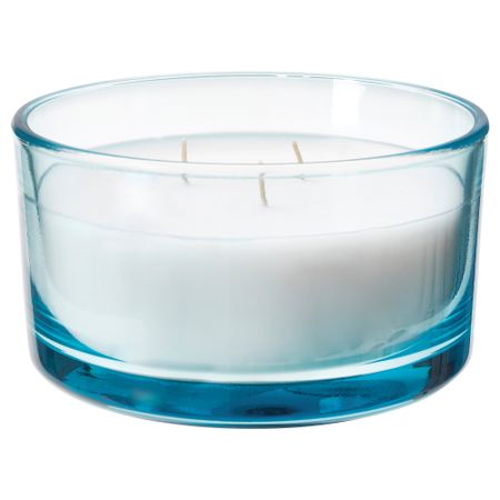 Ароматич свеча в стакане, 3 фитиля СОММАР 2016, Свежее белье, синий (7 см)