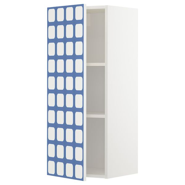 Шкаф навесной с полкой, белый, Иттербин с печатным рисунком 40x100 см IKEA МЕТОД 492.870.48 - схема-чертеж с размерами