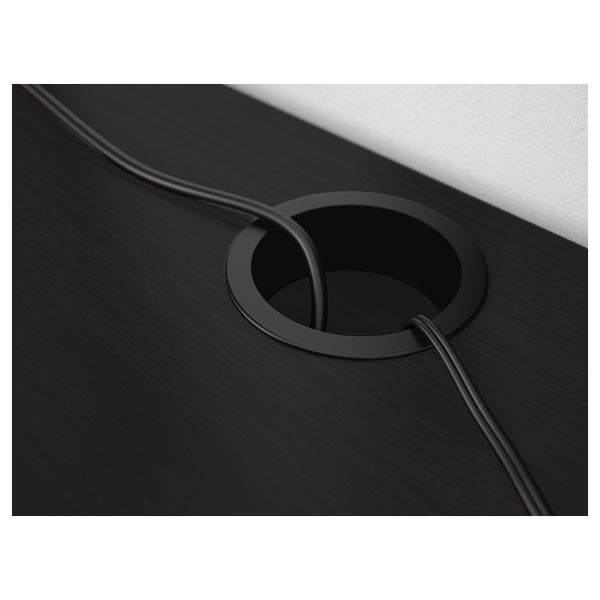 Письменный стол с отделением для хранения МИККЕ, черно-коричневый (120x50 см) - схема-чертеж с размерами