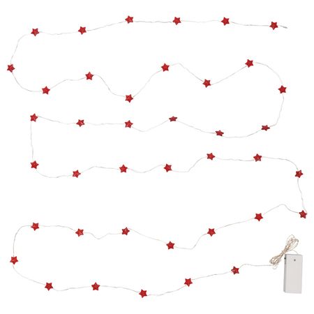 Гирлянда, 40 светодиодов, с батарейным питанием мини, звезда красный IKEA СТРОЛА 304.441.71