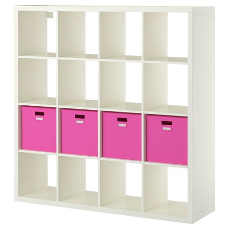 Стеллаж с 4 вставками КАЛЛАКС / ТЬЕНА, белый (147x147 см)