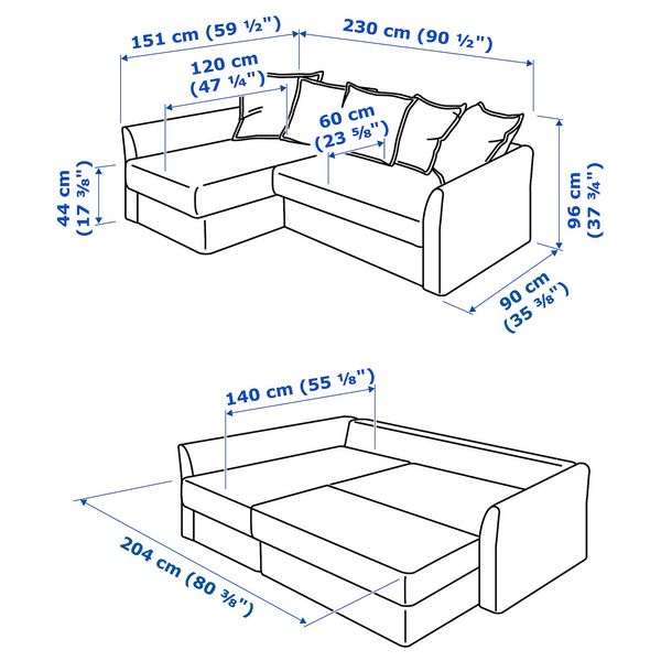 IKEA, дополнительный ракурс - схема-чертеж с размерами