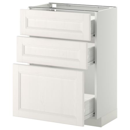 Напольный шкаф с 3 ящиками МЕТОД / ФОРВАРА, белый, Лаксарби белый
