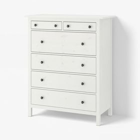 HEMNES Комод с 6 ящиками - белая морилка 108x131 см