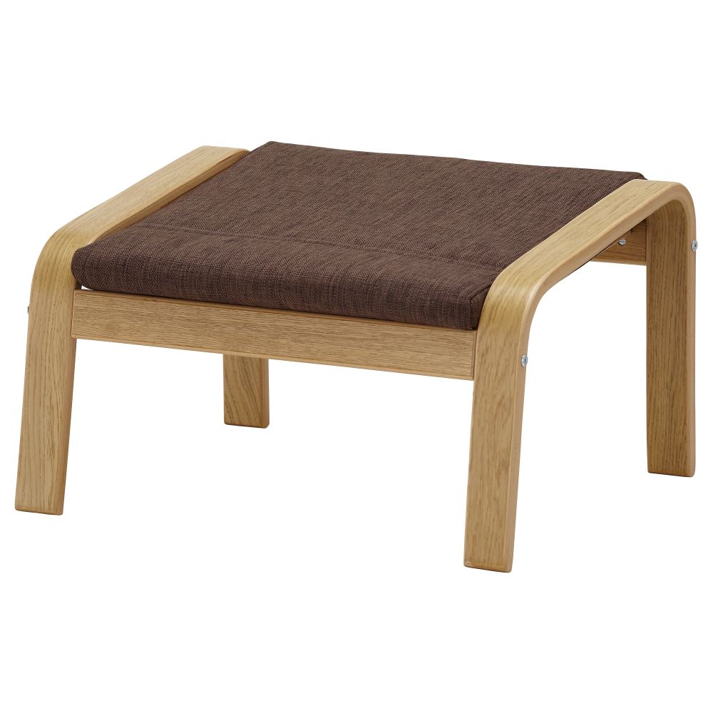 Табурет для ног ПОЭНГ, дубовый шпон, Семла коричневый - схема-чертеж с размерами