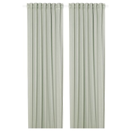 Гардины, 2 шт., 145x300 см, светло-зеленый IKEA SILVERLÖNN СИЛВЕРЛЁНН 404.880.94