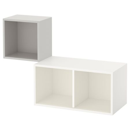 Комбинация настенных шкафов ЭКЕТ, светло-серый, белый (105x35x70 см)