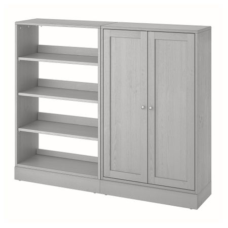 Комбинация для хранения, 162x37x134 см, серый IKEA HAVSTA ХАВСТА 592.659.08
