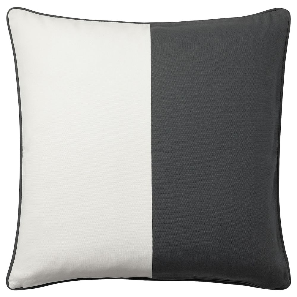 Чехол на подушку, темно-серый/белый 50x50 см IKEA MALINMARIA МАЛИНМАРИА 204.262.62 - фото 1