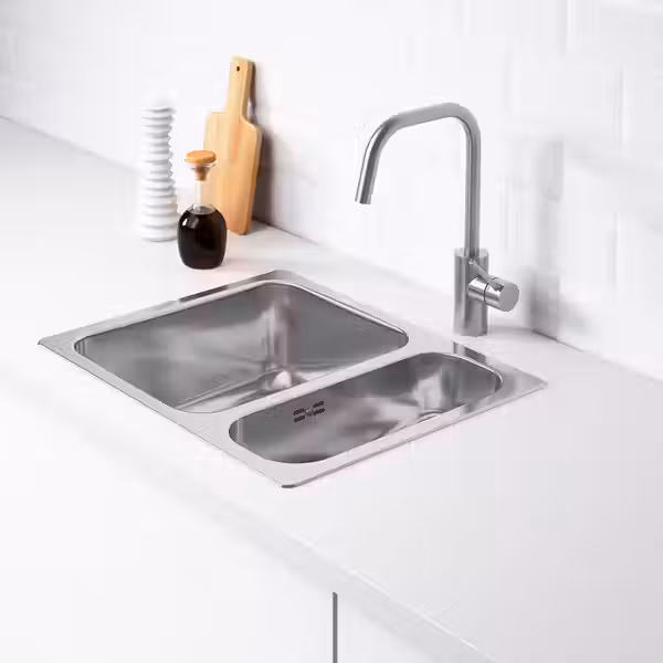 HILLESJÖN Мойка 1 1/2 врезная - нержавеющ сталь 58x46 см - фото 6