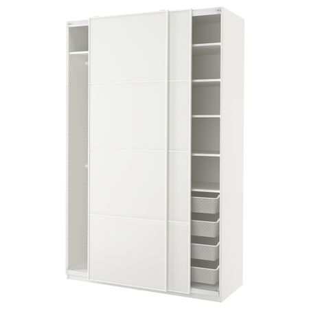 Гардероб, комбинация, белый 150x66x236 см IKEA PAX ПАКС / TJÖRHOM ТЬЁРХОМ 994.801.85