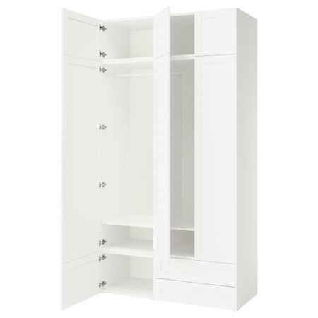 Гардероб, комбинация, белый Sannidal белый, 140x57x261 см IKEA PLATSA ПЛАТСАA ПЛАТСА 595.858.96