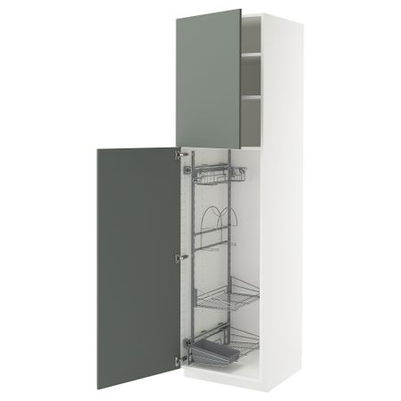 Высокий шкаф с отделением для аксессуаров для уборки IKEA METOD МЕТОД 695.653.22