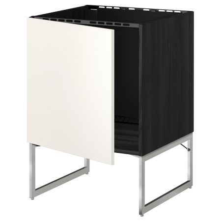 Напольный шкаф для раковины МЕТОД, черный, Веддинге белый (60x60x60 см)