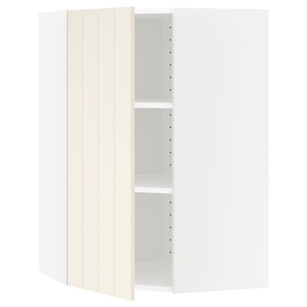 Угловой навесной шкаф с полками МЕТОД, белый, Хитарп белый с оттенком - схема-чертеж с размерами