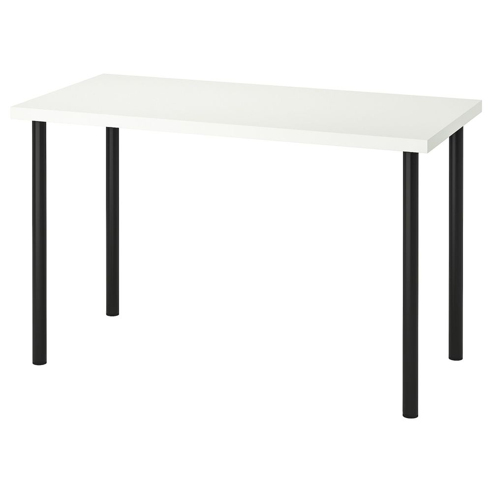 Стол, белый, черный 120x60 см IKEA LINNMON ЛИННМОН / ADILS АДИЛЬС 092.794.65 - фото 1