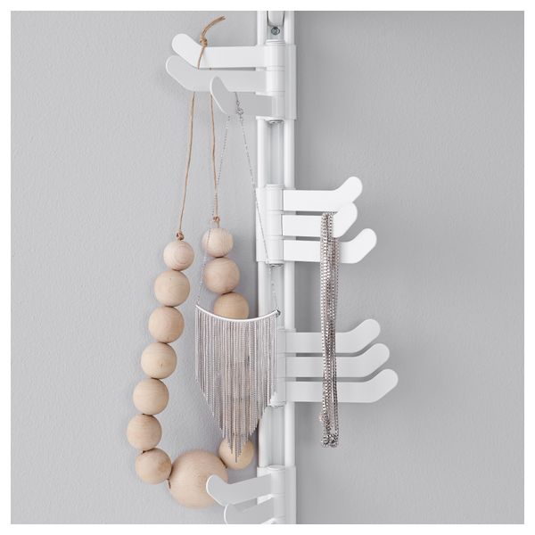 Настенная шина, зеркало, тройной крючок АЛЬГОТ, белый (30x22x197 см) - фото 4