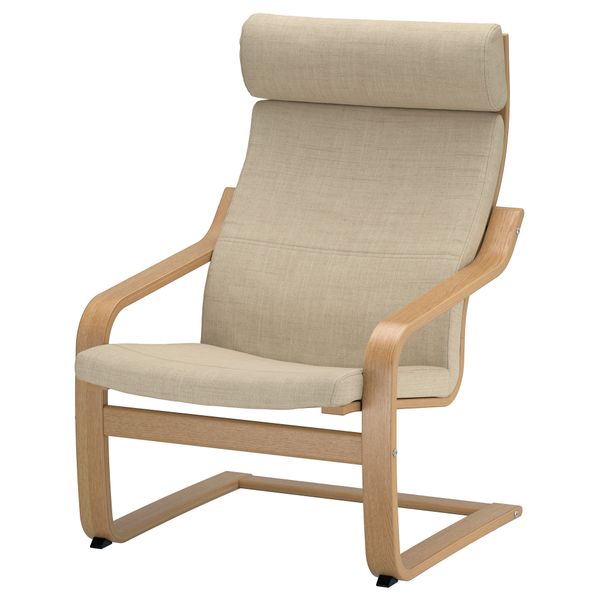 Кресло ПОЭНГ, дубовый шпон, Исунда бежевый - фото 1