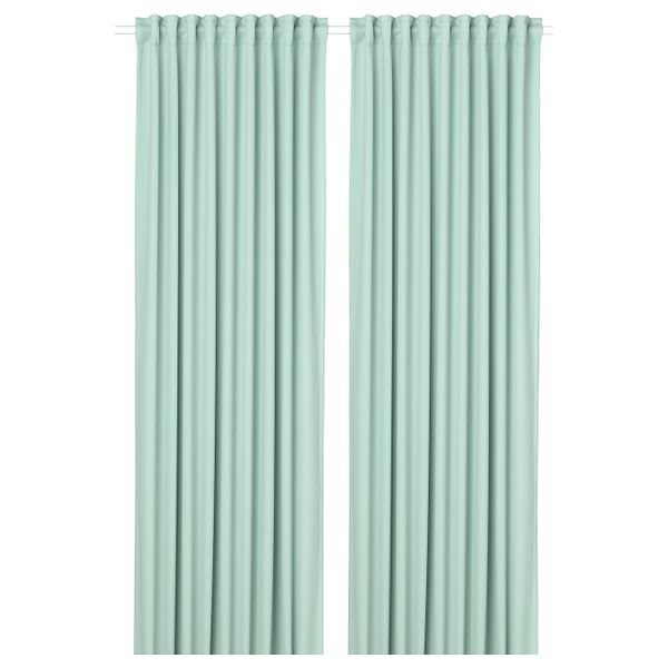 Затемняющие гардины, 2 шт., светло-зеленый 145x300 см IKEA MAJGULL МАЙГУЛЛ 604.881.25 - фото 1
