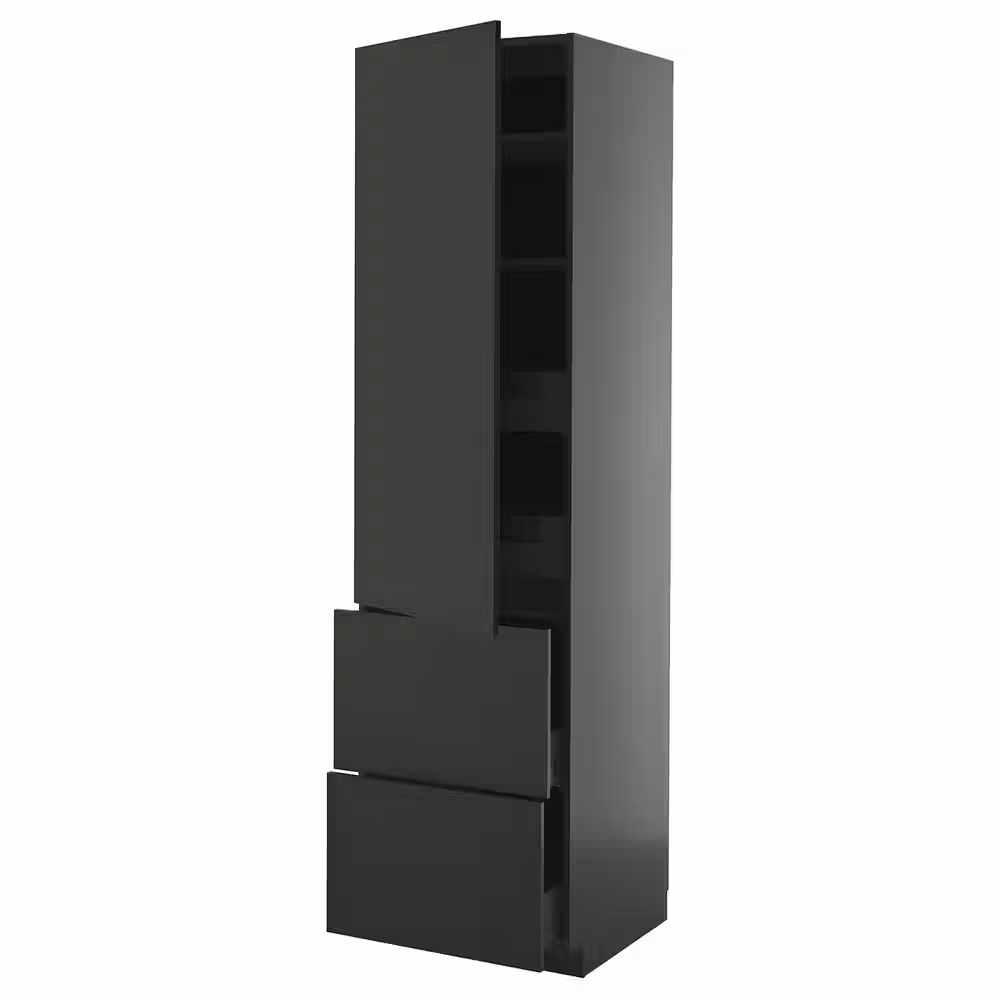 METOD / KNIVSHULT Высокий шкаф+полки/4ящ/двр/2фасада - фото 1