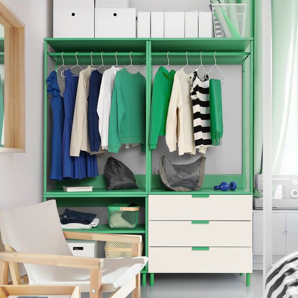 PLATSA Открытый модуль для одежды - зеленый 80x40x120 см - схема-чертеж с размерами