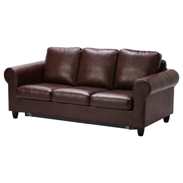 Диван-кровать ФИКСХУЛЬТ, Раггиг темно-коричневый, под мрамор - фото 1