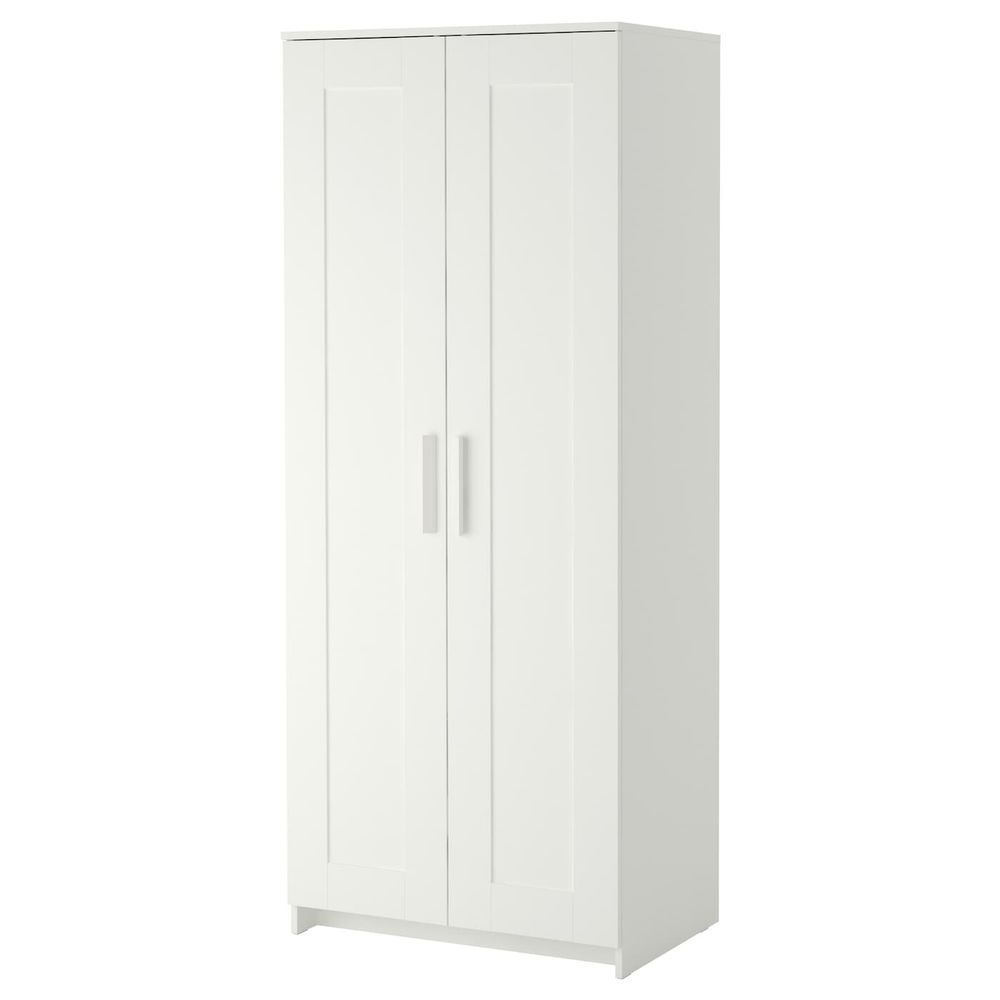Шкаф платяной 2-дверный, белый 78x190 см IKEA BRIMNES БРИМНЭС 804.004.81 - фото 1