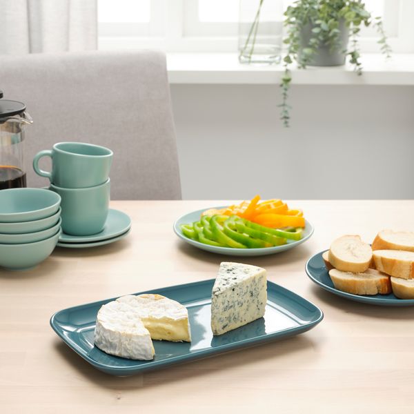 Тарелка, 30x18 см, полированный темная бирюза IKEA FÄRGKLAR ФЭРГКЛАР 604.771.60 - фото 4