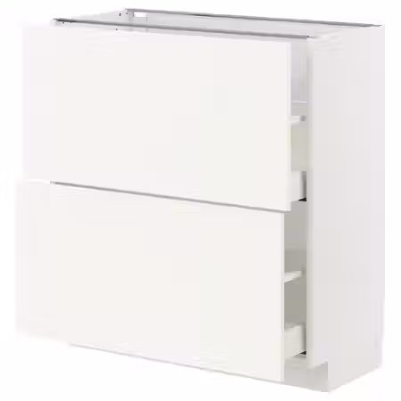 METOD / MAXIMERA Напольный шкаф с 2 ящиками - белый/Vallstena белый 80x37 см