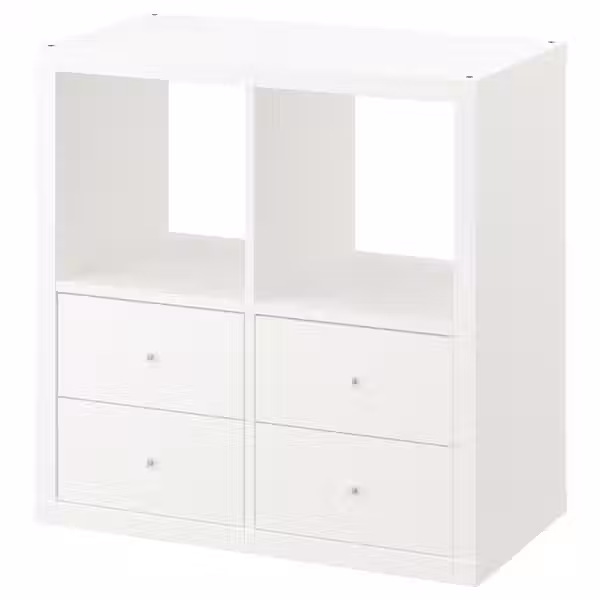 KALLAX Стеллаж - с 4 ящиками/белый 77x77 см - фото 1