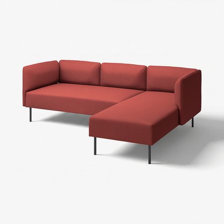 LILLEHEM 3-местн модульный диван с козеткой - Gunnared/коричнево-красный металлический