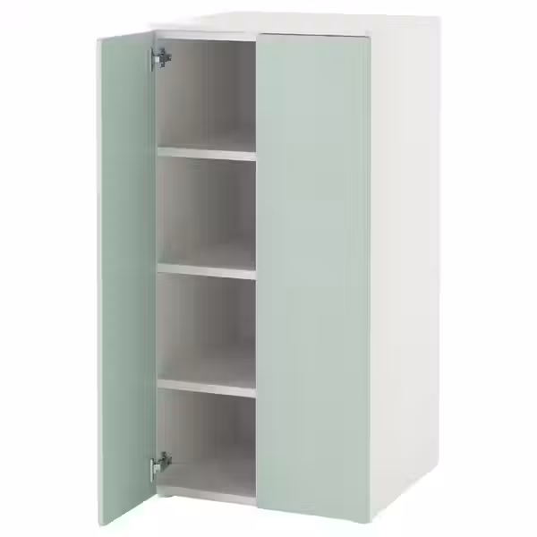 SMÅSTAD / PLATSA Гардероб - белый светло-зеленый/с 3 полками 60x57x123 см - фото 1