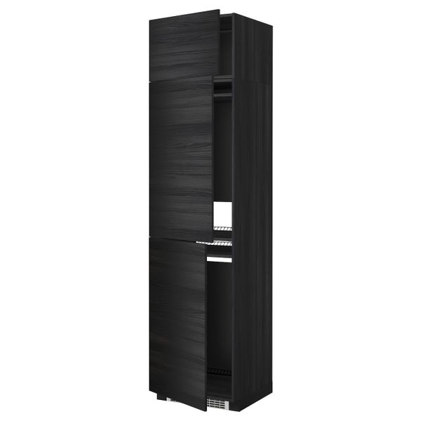 Высокий шкаф для холодильника или морозильника, с 3 дверями, черный, Тингсрид черный 60x60x240 см IKEA МЕТОД 192.331.13 - схема-чертеж с размерами