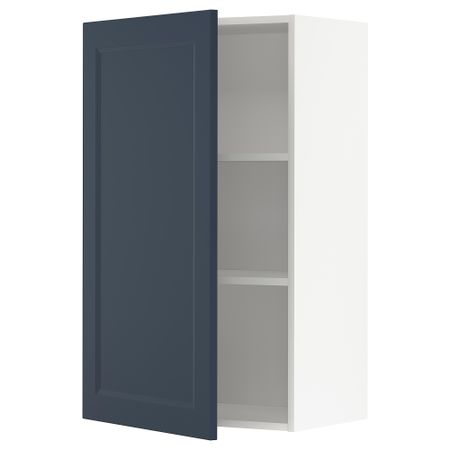 Навесной шкаф с полками, белый Axstad, матовая поверхность синий, 60x100 см IKEA METOD МЕТОД 594.667.23
