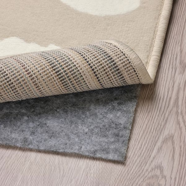 Ковер, короткий ворс, бежевый, белый точечный, 133x195 см IKEA BOGENSE 205.270.58 - фото 5