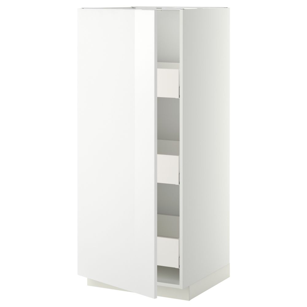 Высокий шкаф с ящиками МЕТОД / МАКСИМЕРА, белый, Рингульт белый - фото 1