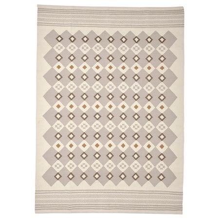 VÄGNÄT Ковер, безворсовый - белый с оттенком серый/ручная работа 170x240 см